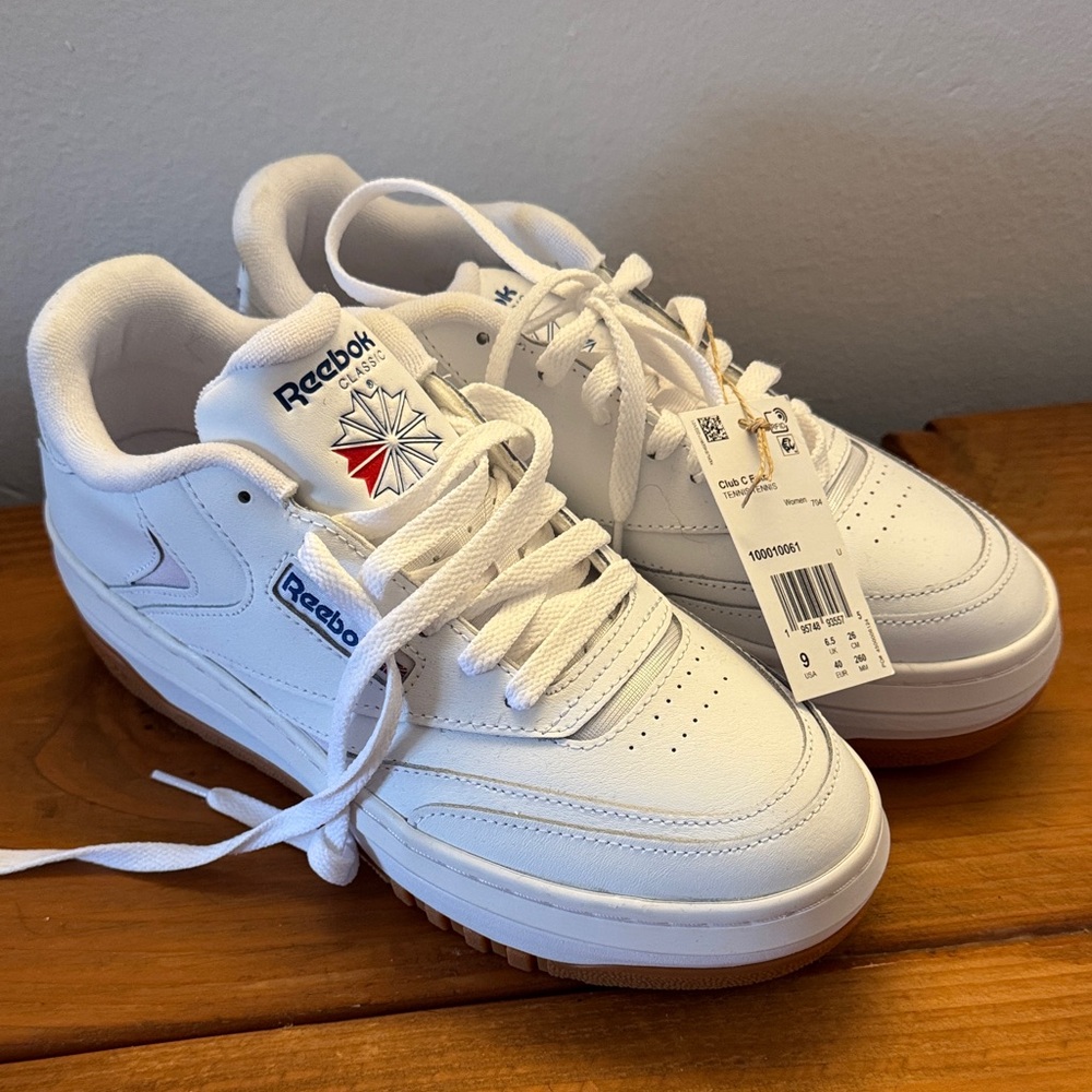 Reebok Kids White and Gum Sneakers